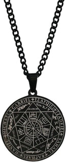 Collar de acero inoxidable con sello de los 7 Arcángeles negro - additional image 1
